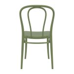 Olive Green Meldrew Stackable Chair for Indoor or Outdoor Use - Back View, Stacking Chair, Commercial Furniture, Hospitality Furniture