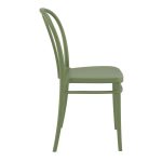 Olive Green Meldrew Stackable Chair for Indoor or Outdoor Use - Side View, Stacking Chair, Commercial Furniture, Hospitality Furniture