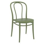 Olive Green Meldrew Stackable Chair for Indoor or Outdoor Use