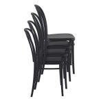 Dark Grey Meldrew Stackable Chair for Indoor or Outdoor Use - Stacked, Stacking Chair, Commercial Furniture, Hospitality Furniture