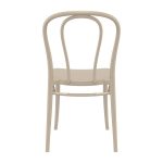 Taupe Meldrew Stackable Chair for Indoor or Outdoor Use - Back View, Stacking Chair, Commercial Furniture, Hospitality Furniture