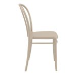 Taupe Meldrew Stackable Chair for Indoor or Outdoor Use - Side View, Stacking Chair, Commercial Furniture, Hospitality Furniture