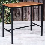 Thetford Rectangular Poseur Table - Metal & Wood, Indoor & Outdoor Use, Commercial Furniture, Hospitality Furniture, Metal and Wooden Commercial Poseur Table