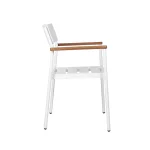 White Biscay Dining Armchair for Indoor & Outdoor Use - Side View, Stacking Armchair, Commercial Furniture, Hospitality Furniture