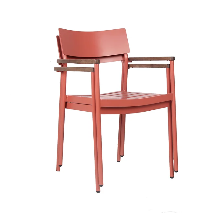 Red Biscay Dining Armchair for Indoor & Outdoor Use - Stackable