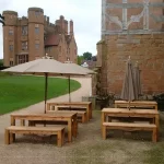 Wooden Whinfell Rectangular Table, Whinfell Bench & Table Sets, Whinfell Range for Indoor & Outdoor Use, Outside Kenilworth Castle, Indoor & Outdoor Furniture, Commercial Furniture, Hospitality Furniture