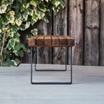 Sherwood Backless Bench, Indoor & Outdoor, Wood & Metal Industrial Outdoor Commercial Bench - Side View, Indoor & Outdoor Furniture, Indoor & Outdoor Use, Commercial Furniture, Hospitality Furniture