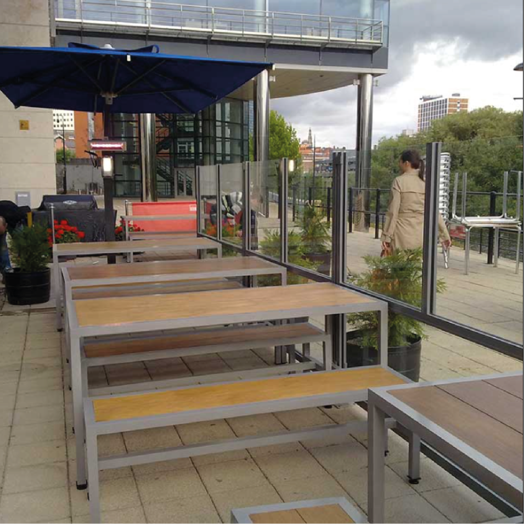 Sarma Terrace Screen, Fixed Terrace Screens, Outdoor Screens, Powder Coated Screens, Restaurant Terrace Screens, Cafe Screens, Balustrades, Hospitality Terrace Screens, Windbreaks