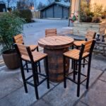 Barrel Poseur Table, Oak Barrel Table, Wooden Barrel Table, Commercial Furniture, Hospitality Furniture, Restaurant Furniture, Indoor Furniture, Outdoor Furniture
