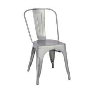 Spire Stackable Chair in Silver, Commercial Furniture, Restaurant Furniture, Hospitality Furniture, Outdoor Furniture, Indoor Furniture, Metal Chair, Industrial Look Furniture, Industrial Chairs