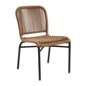 River Stackable Chair in Natural, Commercial Furniture, Restaurant Furniture, Hospitality Furniture, Outdoor Furniture, Indoor Furniture, Metal & Rope Chair
