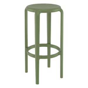 Hardy High Stackable Stool in Olive Green, Commercial Furniture, Restaurant Furniture, Hospitality Furniture, Outdoor Furniture, Indoor Furniture, Metal Stool