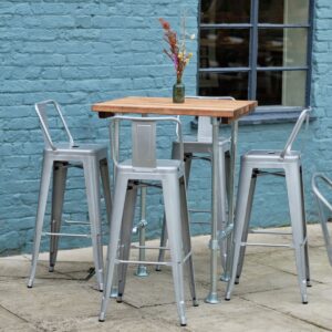 Scaffold Square Poseur Table, Scaffold Table, Restaurant Furniture, Commercial Furniture, Hospitality Furniture, Indoor & Outdoor Furniture, Scaffold Furniture, Bespoke Tables, Wooden and Metal Tables