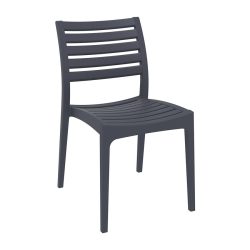 Dark Grey Zeus Stackable Chair for Indoor or Outdoor Use, Polypropylene Armchair, Commercial Furniture, Hospitality Furniture
