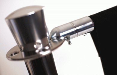Canvas Cafe Banner with Beam End attached to Original Cafe Barrier Post Top Ring, Heavy Duty Beam End for Cafe Barrier Post, Cafe Barrier Cross Beam, Cross Arm Beam End, Cross Rail Beam End, Cross Bar Beam End, Replacement Beam Ends