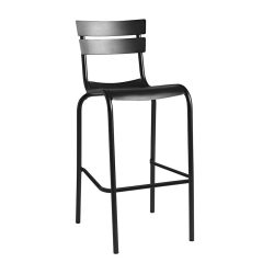 Black Kerridge Stackable Bar Stool for Indoor & Outdoor Use, Stacking Bar Stool, Commercial Furniture, Hospitality Furniture