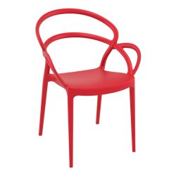 Red Kunis Stackable Armchair for Indoor or Outdoor Use, Polypropylene Armchair, Commercial Furniture, Hospitality Furniture